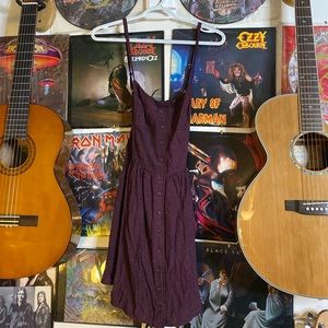 GARAGE Plum Polka Dot Skater Dress